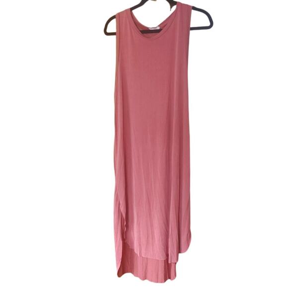 LUSH Maxi Dress‎ Women's sz L Dusty Rose Sleeveless Modal Minimalist Langenlook - Picture 4 of 4
